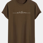 Handwritten Word Print Cotton Arc Hem T-Shirt