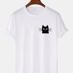 Cat Face Print T-Shirt