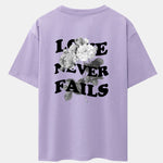 Rose Slogan Back Print Drop Shoulder Oversize T-Shirt