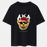 Rapper Bear Print Heavy Weight Oversize T-Shirt