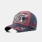 Hip Hop Shark Embroidery Pattern Denim Baseball Cap