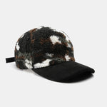 Camouflage Color Block Teddy Plush Baseball Cap