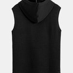 Sleeveless Waffle Hooded Vest