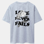 Rose Slogan Back Print Drop Shoulder Oversize T-Shirt