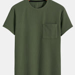 Muscle Fit Ribbed T-Shirt With Pocket