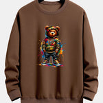 Color Splash Ink Camouflage Bear Print Relax Fit Sweatshirt