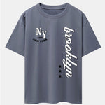 New York Brooklyn Print Drop Shoulder Oversize T-Shirt
