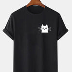 Cat Face Print T-Shirt