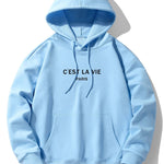 Paris Print Cotton Blend Hoodie