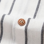 Cotton Blend Striped Button Up Shirt & Straight Leg Linen Pants