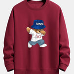 Bear With Hat Print Relax Fit Sweatshirt
