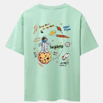 Galaxy Astronaut Print Drop Shoulder Oversize T-Shirt