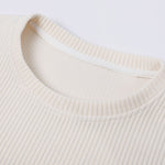 Long Sleeve Muscle Fit Knit Ribbed T-Shirt