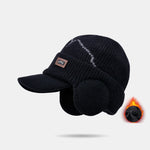 Outdoor Plush Warm Knitted Earflaps Baseball Cap