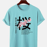 Slogan Cherry Blossom Print T-Shirt