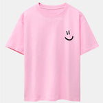 3 Pieces Smiley Face Print Drop Shoulder Oversize T-Shirts