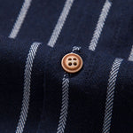 Cotton Blend Striped Button Up Shirt & Straight Leg Linen Pants