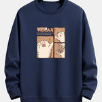 Carton Cat Print Relax Fit Sweatshirt