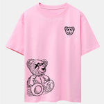 Cartoon Bear Print Drop Shoulder Oversize T-Shirt