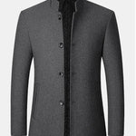 Stand Collar Wool Blended Blazer