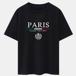 Paris Slogan Print Drop Shoulder Oversize T-Shirt