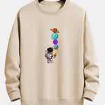 Planet Astronaut Print Relax Fit Sweatshirt
