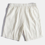 Geometric Jacquard Eyelet Cuban Shirt & Textured Shorts With Lining