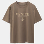 Venice Anchor Print Drop Shoulder Oversize T-Shirt