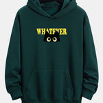 Whatever Black Cat Print Relax Fit Hoodie