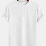 Muscle Fit Arc Hem Ribbed T-Shirt