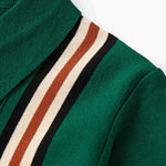 Short Sleeve Striped Button Up Sweater Polo