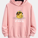 Yellow Duck With Sunglasses Print Relax Fit Hoodie