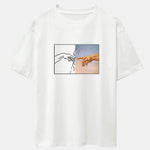 Create Adam Print Drop Shoulder Oversize T-Shirt