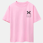Pocket Panda Print Drop Shoulder Oversize T-Shirt