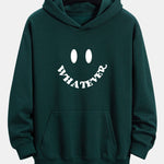 Smiley Face Slogan Print Relax Fit Hoodie