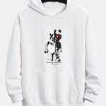Robot Bear Print Relax Fit Hoodie