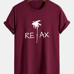 Regular Fit Relax Palm Tree Print Cotton T-Shirt