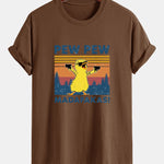 Regular Fit PEW PEW MADAFAKAS Duck Print Cotton T-Shirt