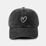 Line Love Pattern Casual Decoration Washed Cotton Baseball Cap