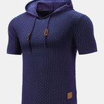 Slim Fit Short Sleeve Knit Hooded Sweater