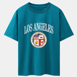 Los Angeles Coat Of Arms Print Drop Shoulder Oversize T-Shirt