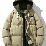 Contrast Zip Up Hooded Puffer Coat