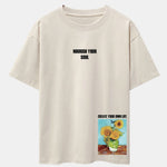 Sunflower Slogan Print Drop Shoulder Oversize T-Shirt