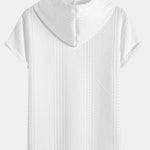 Geometry Jacquard Hooded Arc Hem T-Shirt