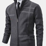 Striped Pattern Zip Sweater