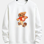 Bear With Glasses Print Relax Fit Sweatshirt