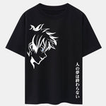 Comic Male Slogan Print Drop Shoulder Oversize T-Shirt