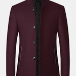 Stand Collar Wool Blended Blazer