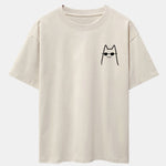 Cat With Sunglasses Print Drop Shoulder Oversize T-Shirt