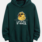 Yellow Duck With Sunglasses Print Relax Fit Hoodie